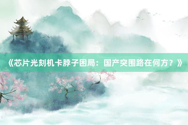 《芯片光刻机卡脖子困局：国产突围路在何方？》