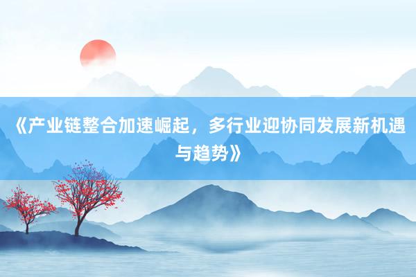 《产业链整合加速崛起，多行业迎协同发展新机遇与趋势》