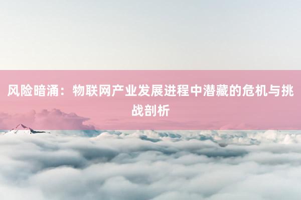风险暗涌：物联网产业发展进程中潜藏的危机与挑战剖析