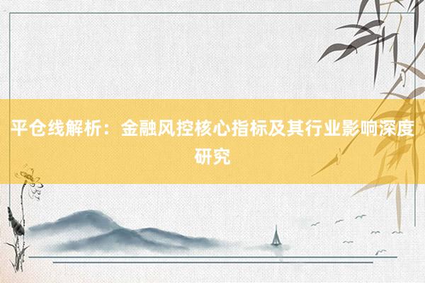 平仓线解析：金融风控核心指标及其行业影响深度研究