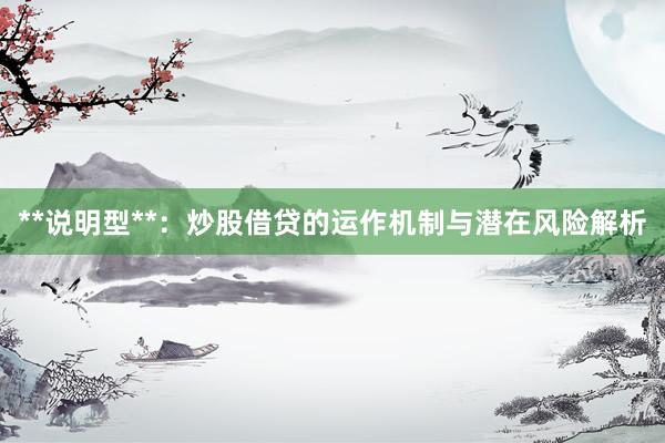 **说明型**：炒股借贷的运作机制与潜在风险解析